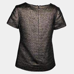 مملوكة مسبقًا توب شانيل معدني بأكمام قصيرة مقاس صغير (سمول)