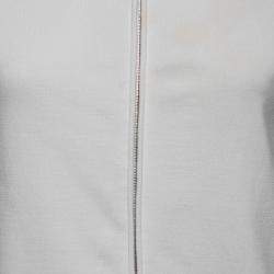 Chanel White Zip Front Knit Jacket M