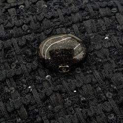 Pre Owned Chanel sleeveless Black tweed dress Size M