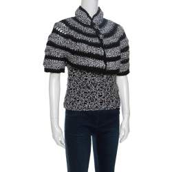 Chanel Black And White Cutout Detail Bolero Jacket and Sleeveless Top Set M
