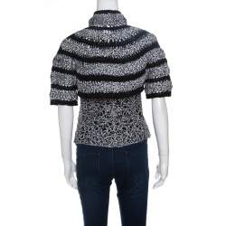 Chanel Black And White Cutout Detail Bolero Jacket and Sleeveless Top Set M
