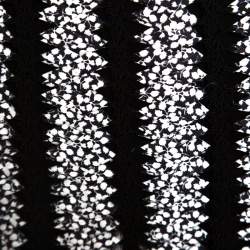 Chanel Black and White Crochet Detail Geometric Textured Skirt M
