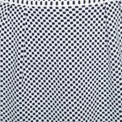 Chanel Navy Blue and White Jacquard Knit Mini Skirt S