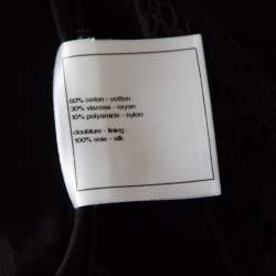 Chanel Black Floral Cotton Lace Silk Lined Layered Culottes S