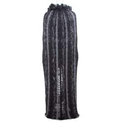 Pre Owned Chanel Multicolor Chunky Knit Tie Detail Cape Style Open Front Long Cardigan M