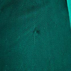 Chanel Emerald Green Perforated Mesh Knit Back Tie Detail Draped Dress S