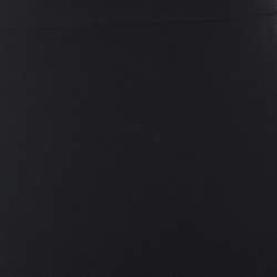 Pre Owned Chanel Black Wool Wrap Overlay Skirt L