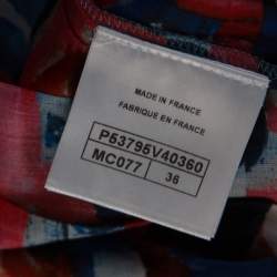 Pre Owned Chanel Multicolor Printed Cotton Pleated Maxi Skirt S