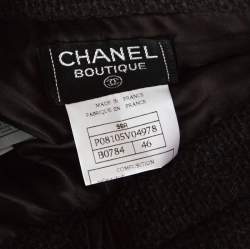 Pre Owned Chanel Brown Tweed Wool Short Skirt XL