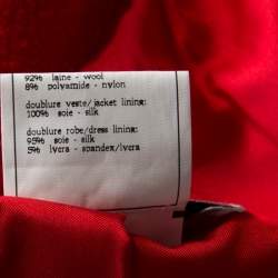Chanel Coral Red Wool Bouclé Vintage Jacket XL