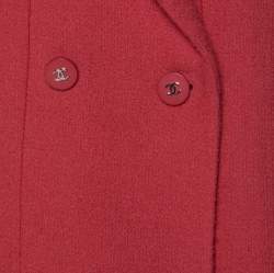 Chanel Coral Red Wool Bouclé Vintage Jacket XL