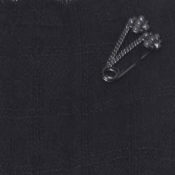 Chanel Black Wool Fringe Edge Brooch Detail Pleated Vest M 