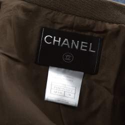 Chanel Vintage Brown Wool Point Collar Jacket M 