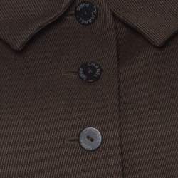 Chanel Vintage Brown Wool Point Collar Jacket M 