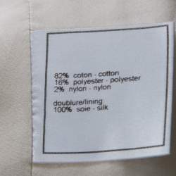 Pre Owned Chanel Cream & Iridescent Detail Cotton Blend Blazer L