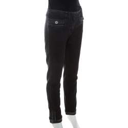 Chanel Black Stretch Cotton Denim Straight Fit Jeans M