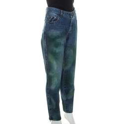 Chanel Multicolor Painted Effect Straight Fit Jeans L