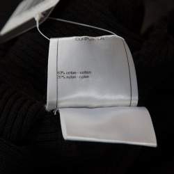 Pre Owned توب شانيل بلا أكمام حافة كروشيه مزيج قطن تريكو أسود L