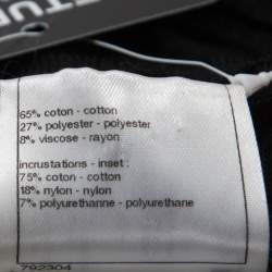 Pre Owned Chanel Black Cotton Blend Fish Scale Pattern Knit Strapless Dress M