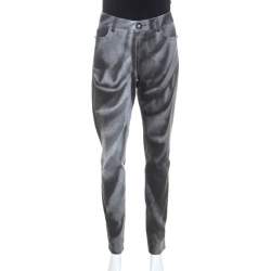 Chanel Grey Wash Effect Denim Regular Fit Jeans M