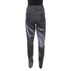 Chanel Grey Wash Effect Denim Regular Fit Jeans M