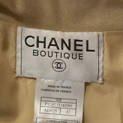 Pre Owned Chanel Vintage Gold Leather Blazer L