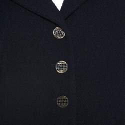 Chanel Navy Blue Boucle Knit Wool Jacket M