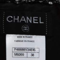 Pre Owned Chanel Black Tweed A Line Skirt M