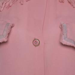 Chanel Pink Silk Crepe Fringed Shift Dress M