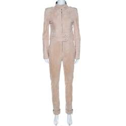 Chanel Beige Suede Jumpsuit M