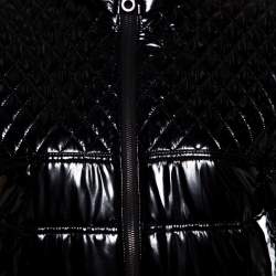 Chanel Black Quilted Rib Knit Trim Bomber Jacket L