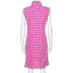 Chanel Pink Tweed Sleeveless Dress L