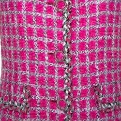 Chanel Pink Tweed Sleeveless Dress L