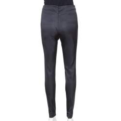 Pre Owned Chanel Black Silk Blend Fitted Trousers S