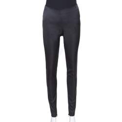 Pre Owned Chanel Black Silk Blend Fitted Trousers S