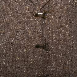 Chanel Brown Wool Tweed Lurex Detail Cropped Jacket M