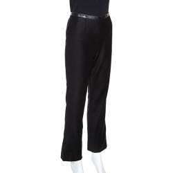 Chanel Black Cashmere Straight Leg Trousers S