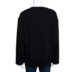 Chanel Black Printed & Embellished Cotton Long Sleeve Sweatshirt XL