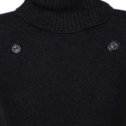 Chanel Black Cashmere Blend Turtleneck Sweater Dress S