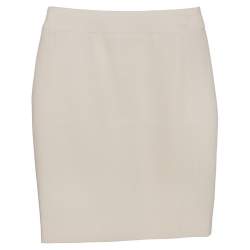 Chanel Cream Wool Short Pencil Skirt S