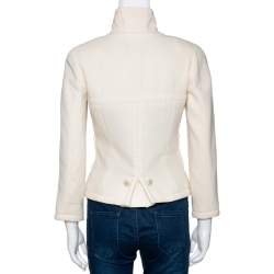 Chanel Cream Wool Button Front Jacket S