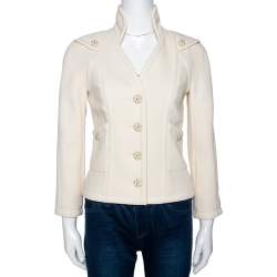 Chanel Cream Wool Button Front Jacket S