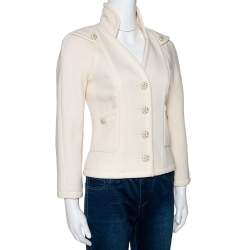 Chanel Cream Wool Button Front Jacket S