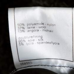 Pre Owned Chanel Olive Green Mohair Blend Tweed Midi Dress M