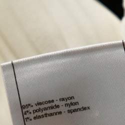 Pre Owned Chanel White Rib Knit Contrast Trim Detail Mini Dress S