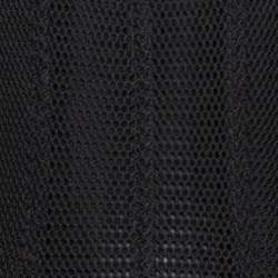 Pre Owned فستان شانيل نايلون أسود بشبكة مجسم مقاس كبير (لارج)