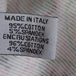 Pre Owned Chanel Pink Valentine Print Ribbed Cotton Sleeveless Top L