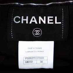 Pre Owned Chanel Monochrome Textured Sequined Jacket M