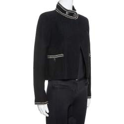 Pre Owned Chanel Black Tweed Boucle Jacket M