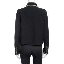 Pre Owned Chanel Black Tweed Boucle Jacket M